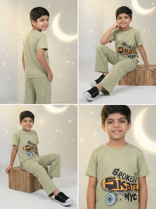 Skate board Drop shoulder co-ord set