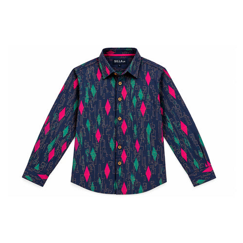 Boys’ Printed Full-Sleeve Casual Shirt
