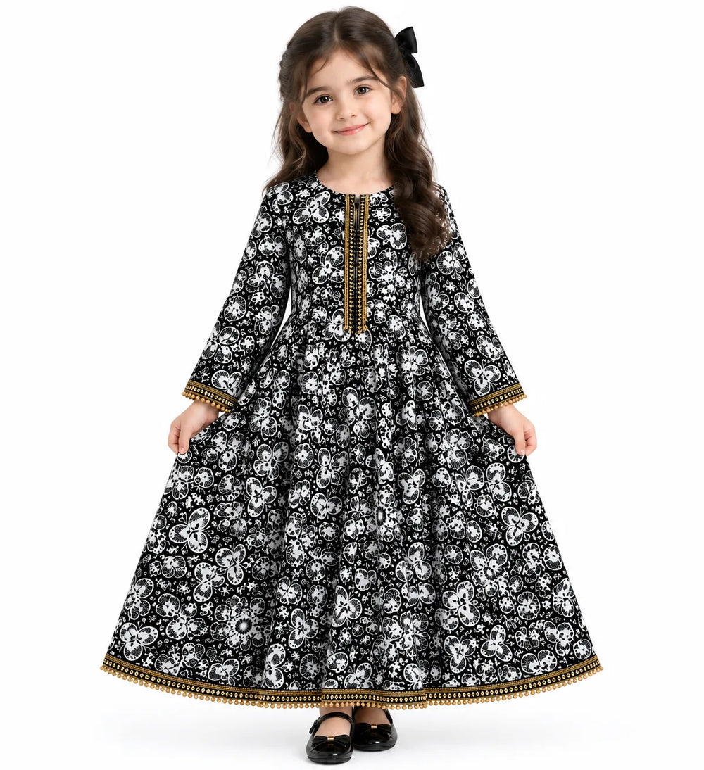 Girls Printed Flared Frock