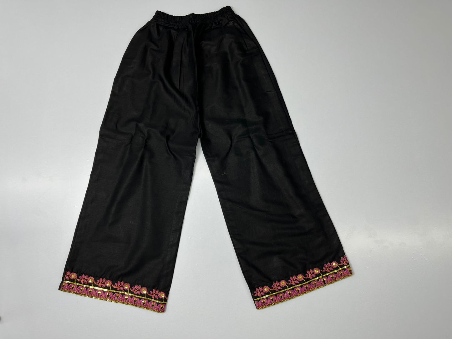 BLACK MIX EMBROIDERED STITCHED 2PC