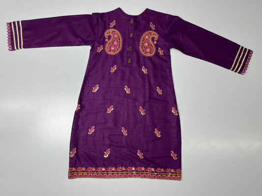 ROYAL BLUE MIX EMBROIDERED STITCHED 2PC