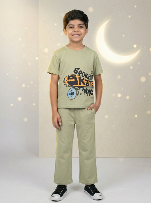 Skate board Drop shoulder co-ord set