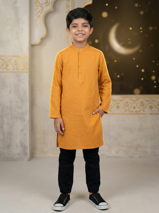 Plain Jacquard Kurta