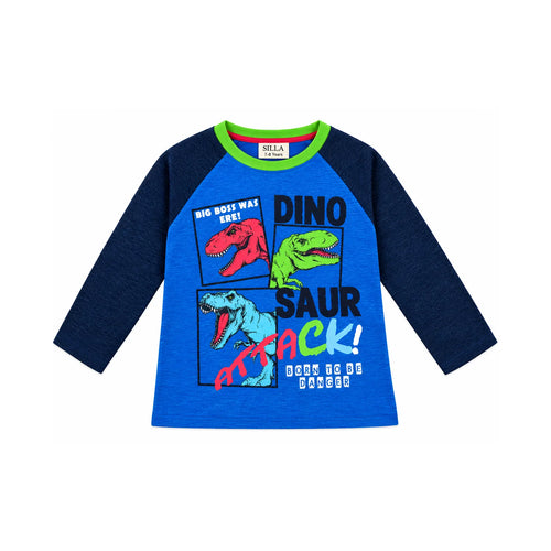 Boys’ Dino Attack Raglan Full-Sleeve T-Shirt