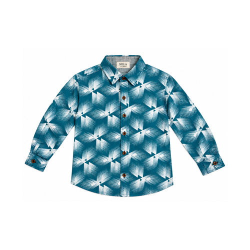 Boys’ Geometric Printed Full-Sleeve Shirt