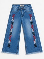 Premium Girls’ Front-Open Kurty with Denim Pant