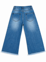 Premium Girls’ Front-Open Kurty with Denim Pant