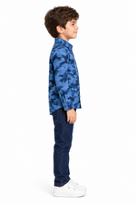 Boys Blue Camouflage Woven Casual Shirt