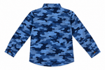 Boys Blue Camouflage Woven Casual Shirt