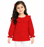Girls Printed Ruffle Shirt