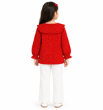 Girls Printed Ruffle Shirt
