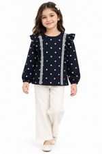 Girls Printed Ruffle Top