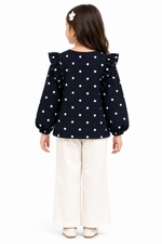 Girls Printed Ruffle Top