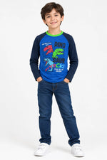 Boys’ Dino Attack Raglan Full-Sleeve T-Shirt