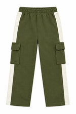 Boys 2-Piece Tracksuit – Olive Green & Cream