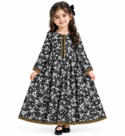 Girls Printed Flared Frock