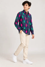 Boys’ Printed Full-Sleeve Casual Shirt