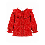 Girls Printed Ruffle Shirt