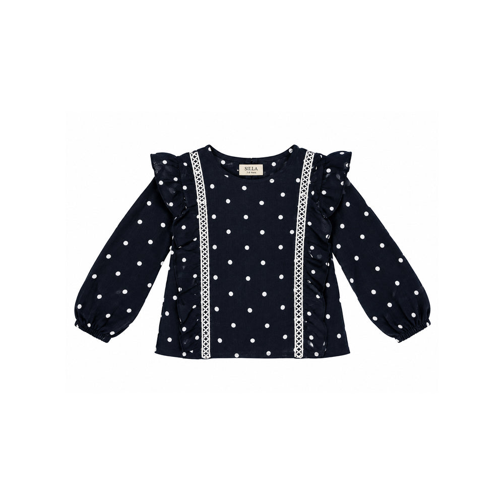 Girls Printed Ruffle Top
