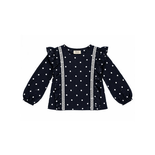 Girls Printed Ruffle Top