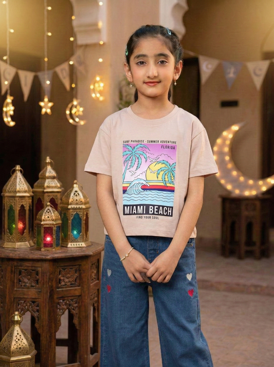 Beach graphic Drop shoulder co-ord set