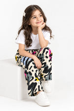 Girls Multicolor Printed Wide-Leg Trouser