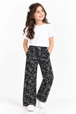 Kids’ Black Paisley Flared Pants