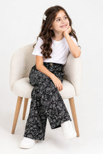 Kids’ Black Paisley Flared Pants