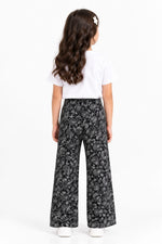 Kids’ Black Paisley Flared Pants