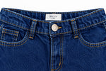 Girls’ Embroidered Wide-Leg Denim Jeans