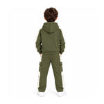 Boys 2-Piece Tracksuit – Olive Green & Cream