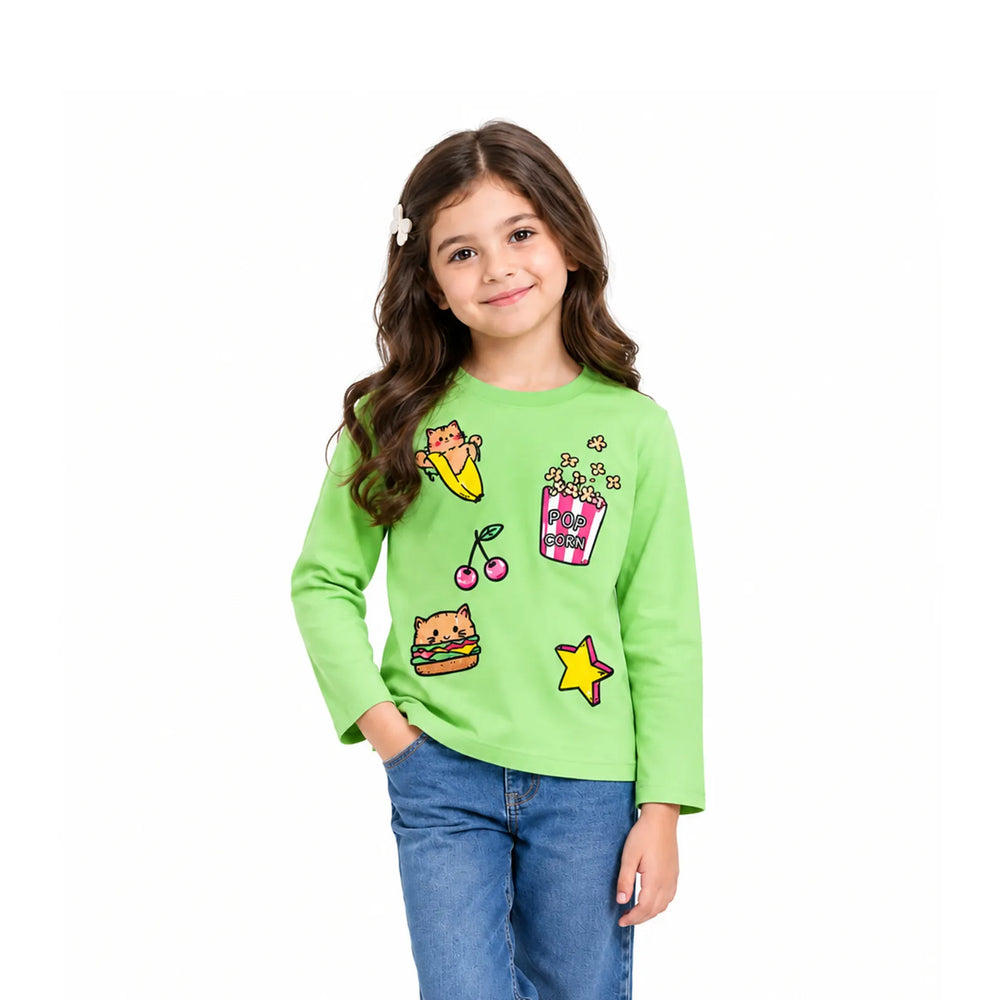 Girls’ Printed Full-Sleeve T-Shirt
