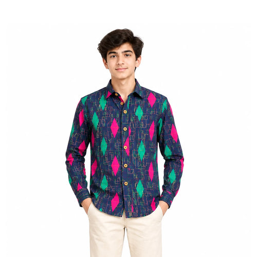 Boys’ Printed Full-Sleeve Casual Shirt