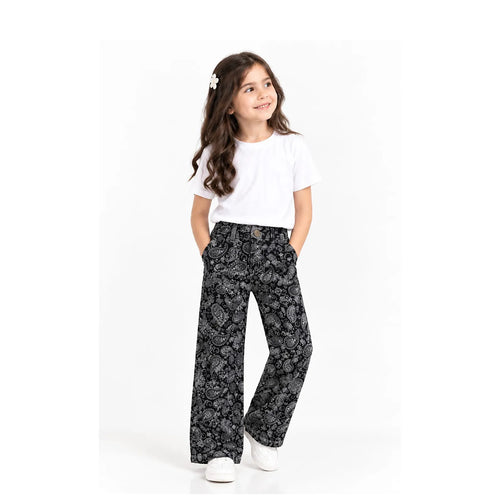 Paisley Print Wide-Leg Pants