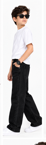 Black Wide-Leg Denim Pant